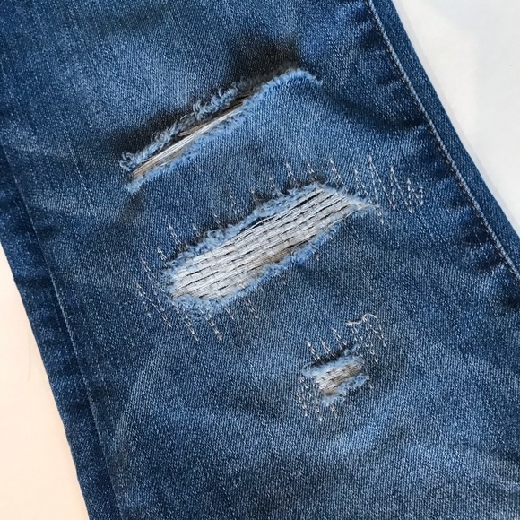 Madewell NWT Women’s Cali Demi-Boot Jeans Raw Hem Destructed Size 23 XXS - Picture 4 of 5